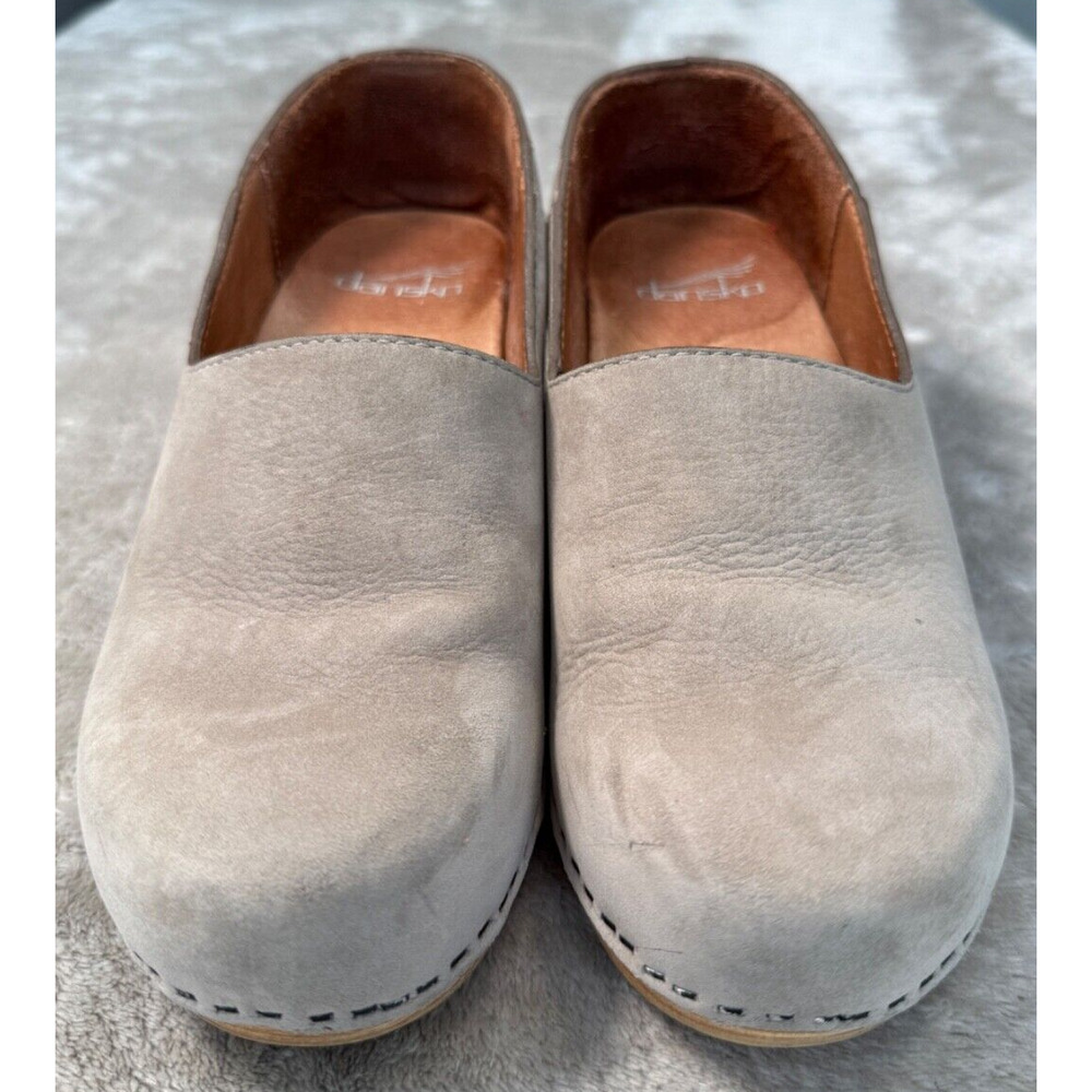 Dansko Taupe Leather Professional Heeled Clogs Womens Size EU 36 US 6